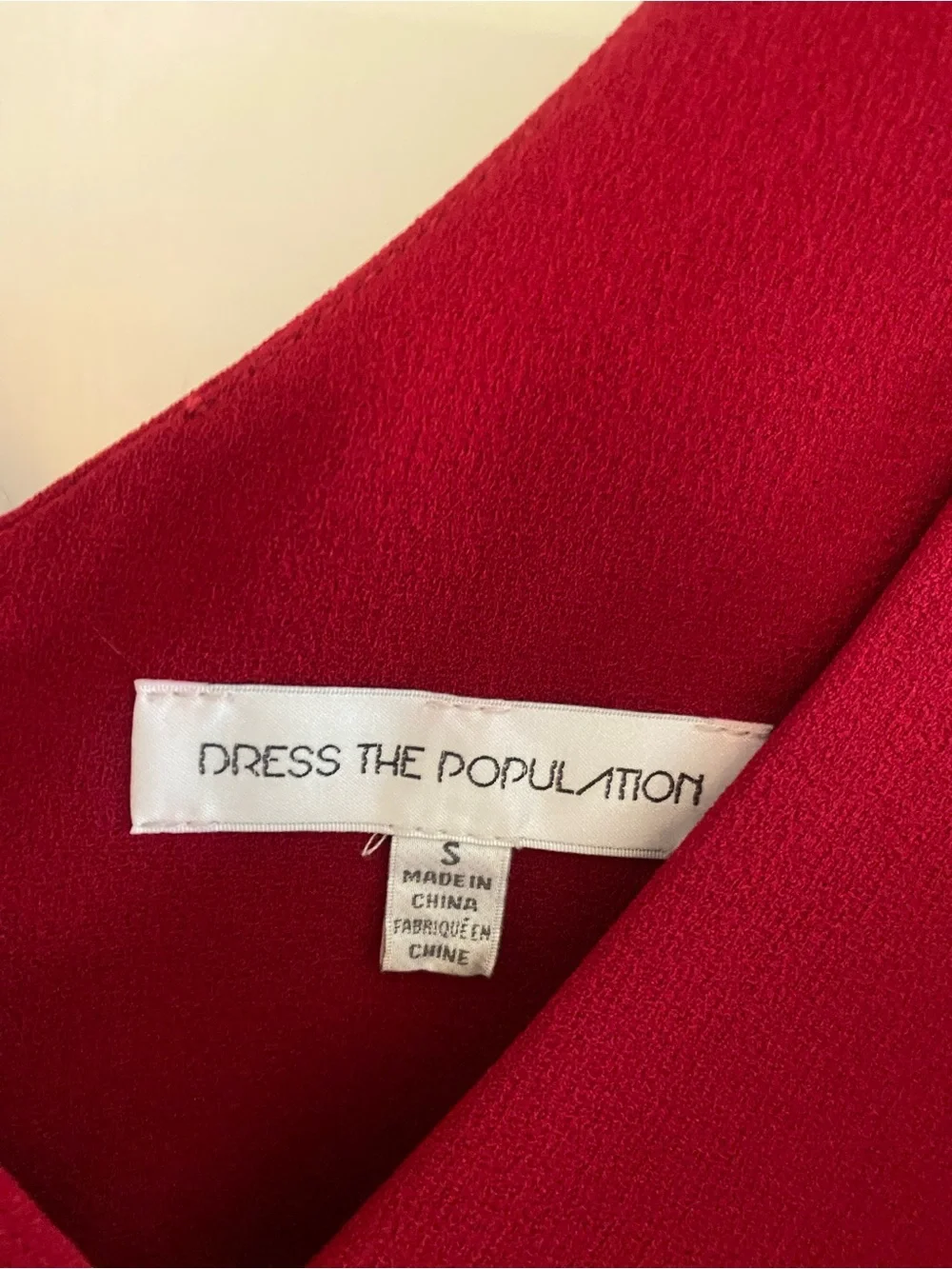 Dress the Population Sandra Plunge Crepe Trumpet Dress